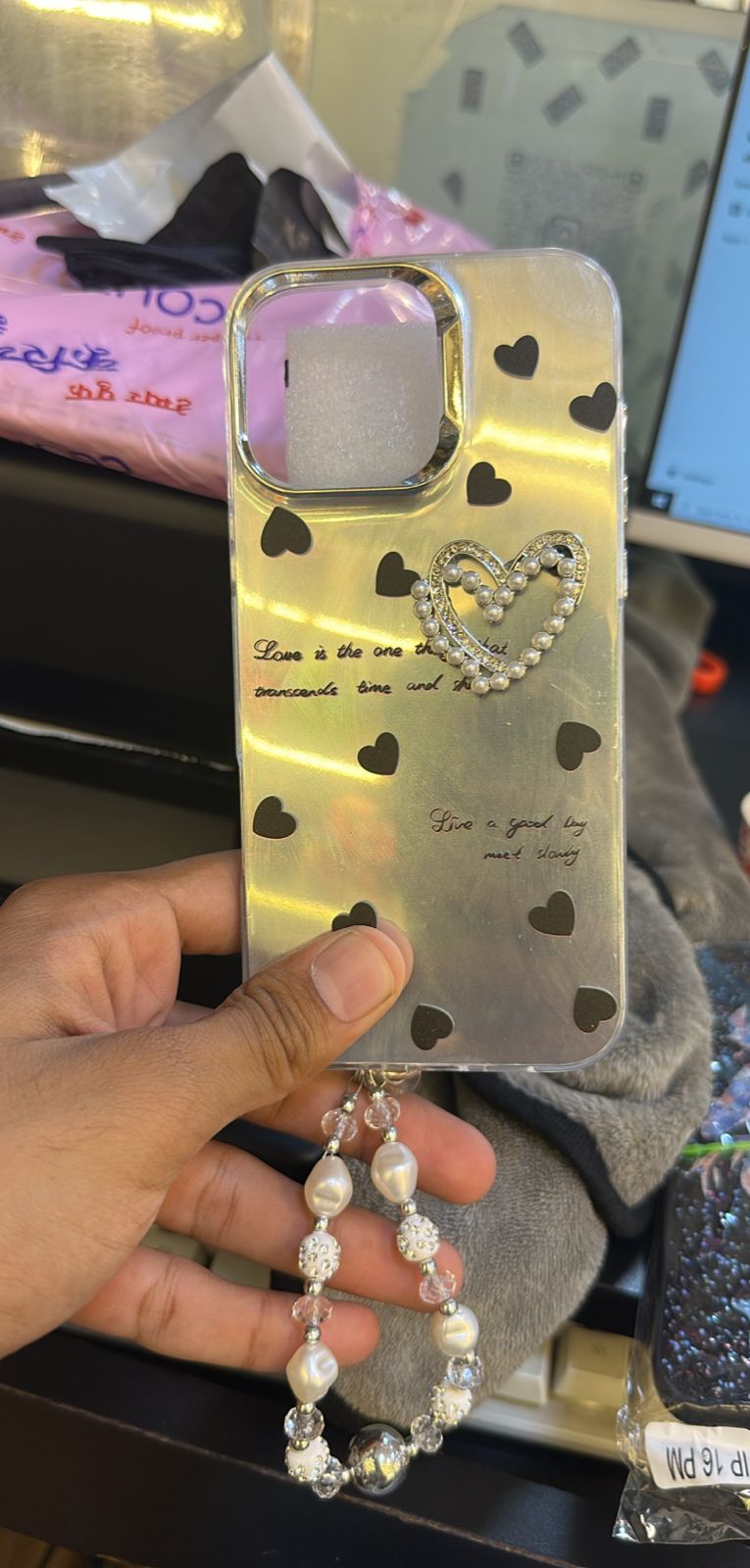 SILVER HEART AND CHARM