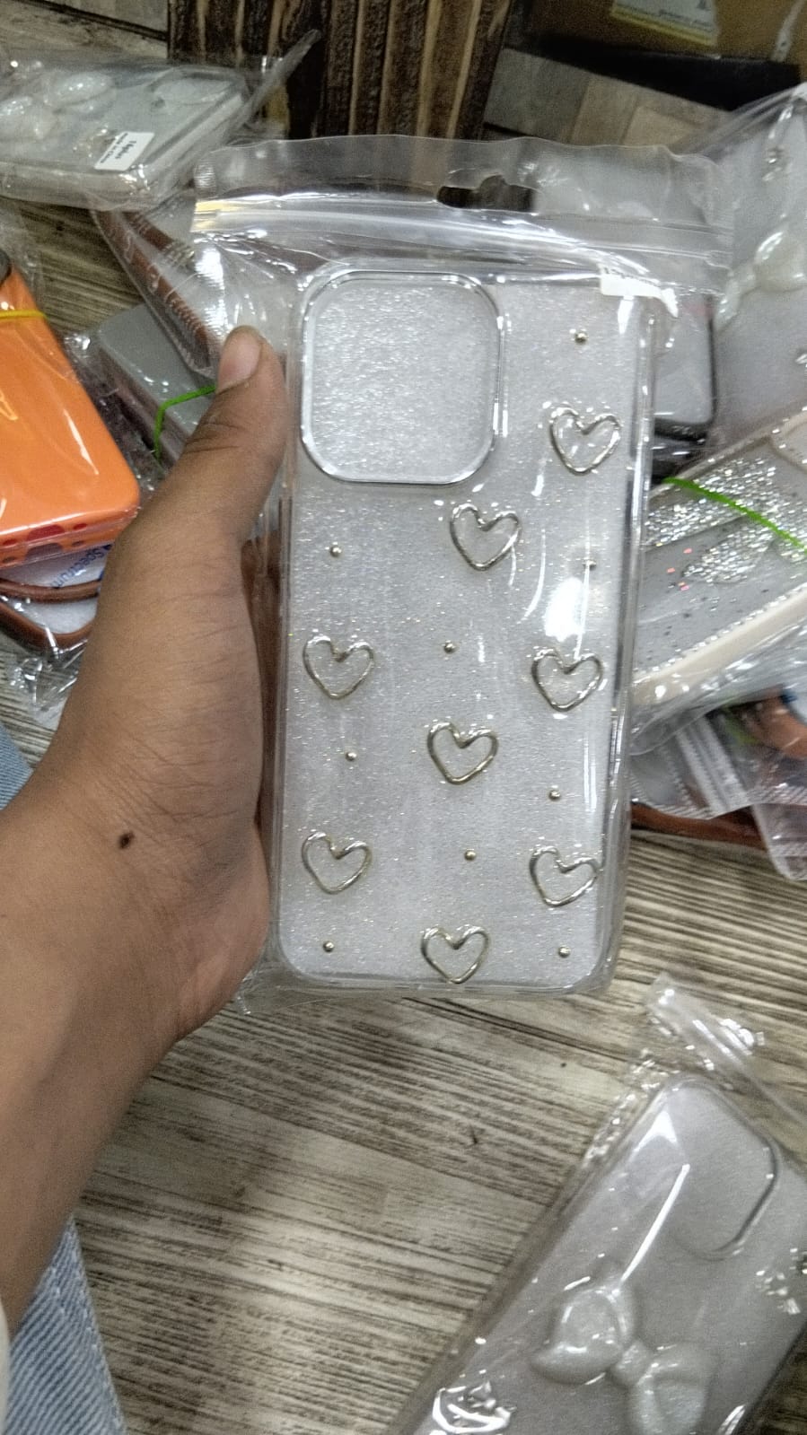 CUTE HEART TRANPARENT CASE