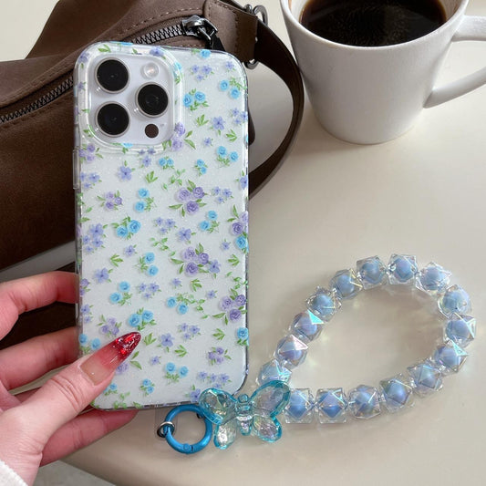 Blue Tulip Flower Case With Charm