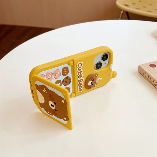 Cute Bear Case With Mirror And Mobile Copy