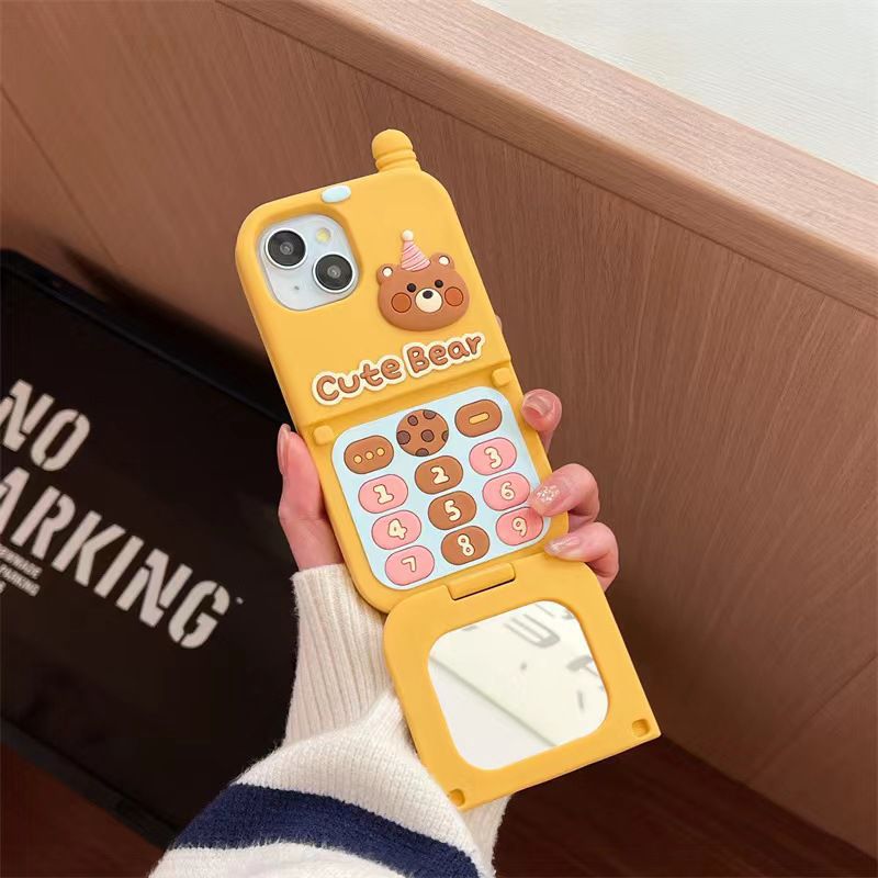 Cute Bear Case With Mirror And Mobile Copy