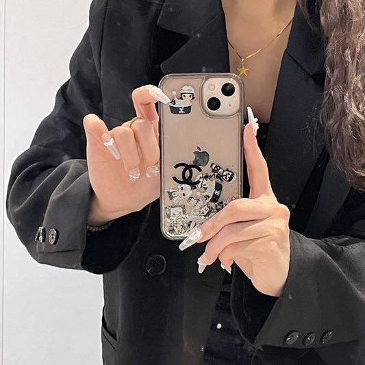 Channel Glitter Cartoon Case