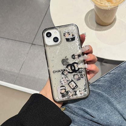 Channel Glitter Cartoon Case