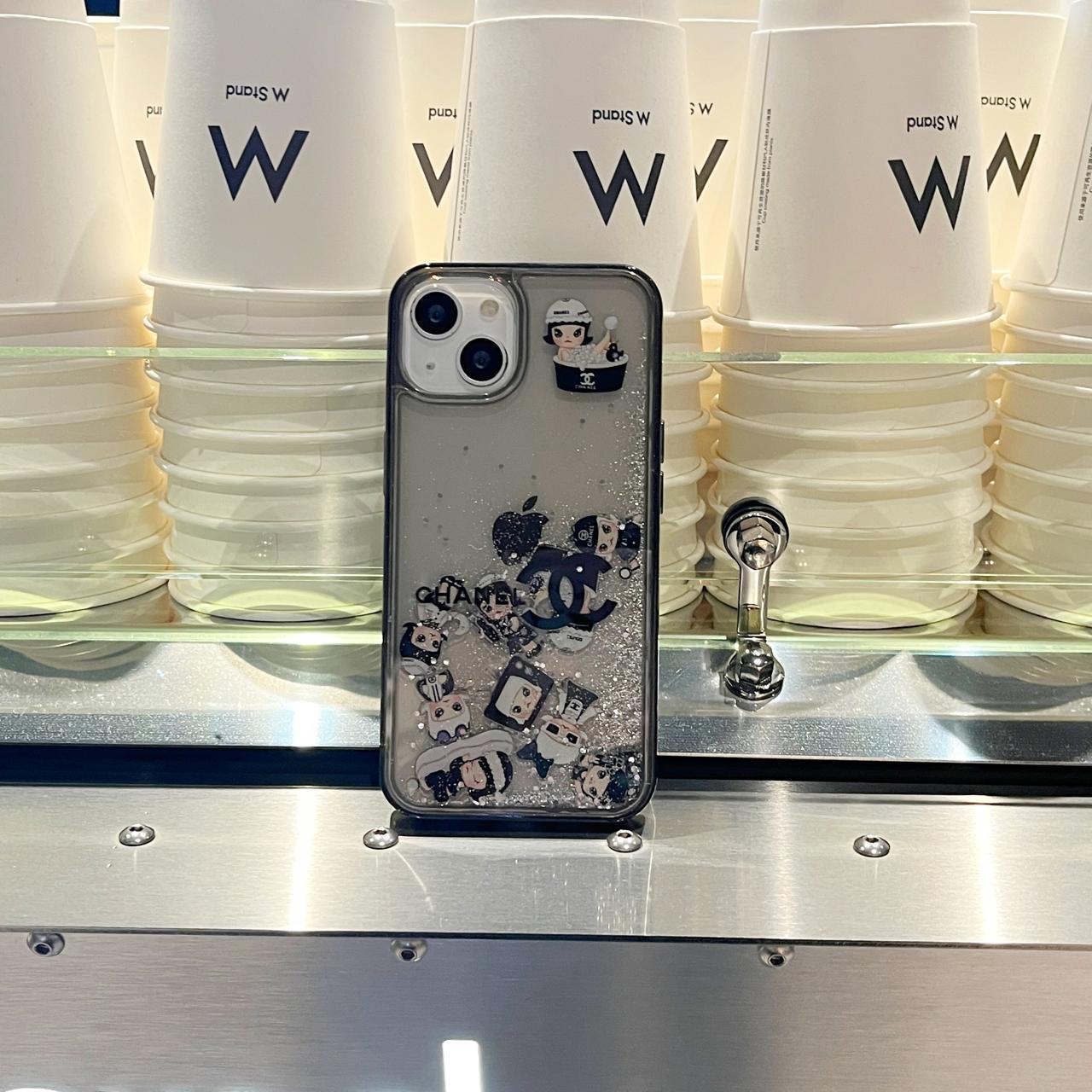 Channel Glitter Cartoon Case