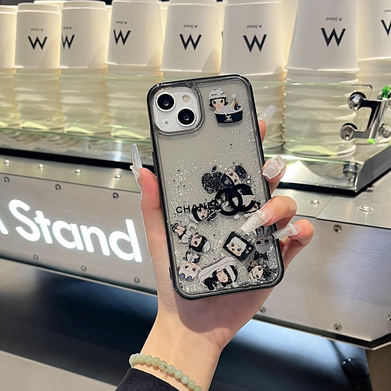 Channel Glitter Cartoon Case