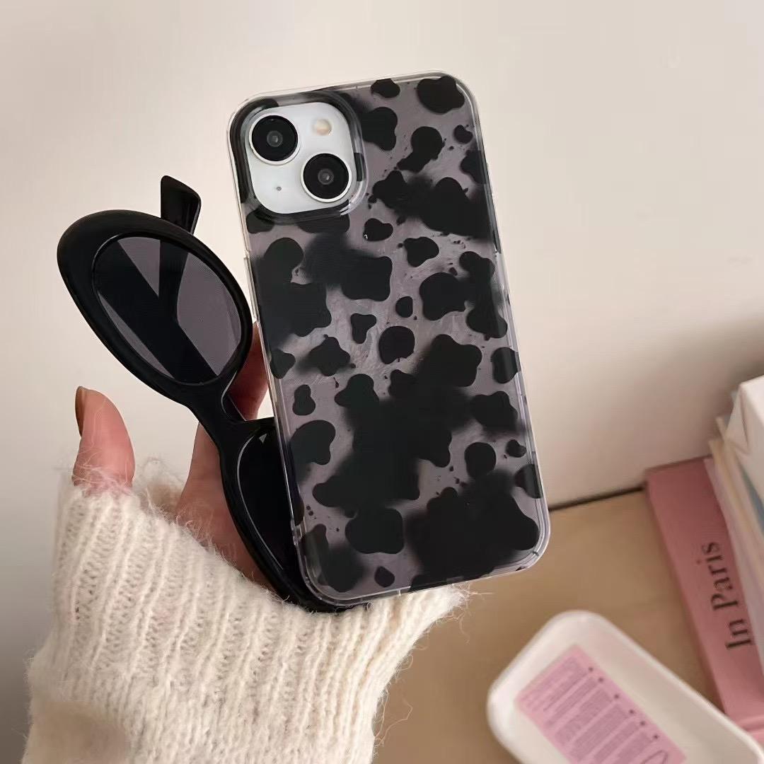 Leopard Design Case With Fur Pom Pom