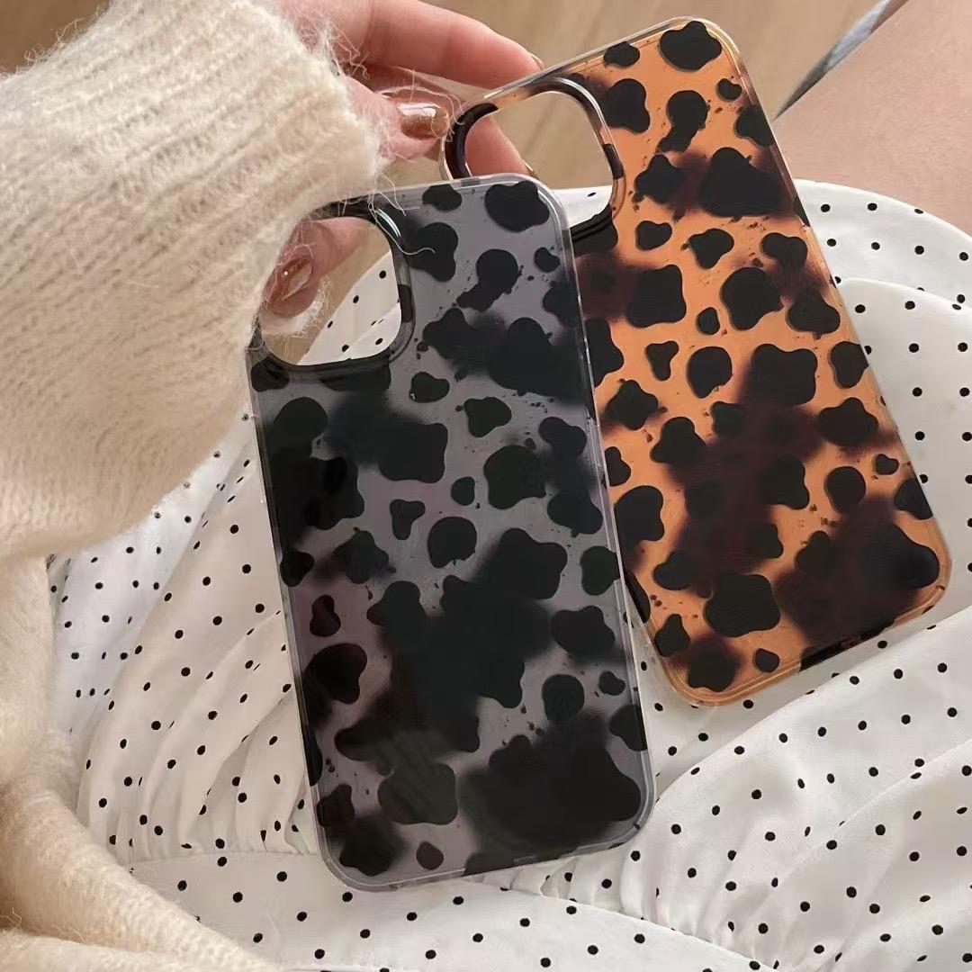 Leopard Design Case With Fur Pom Pom