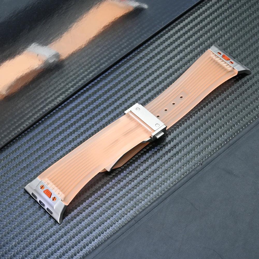 Premium Titanium Silicon Buckle Straps For Apple Watch