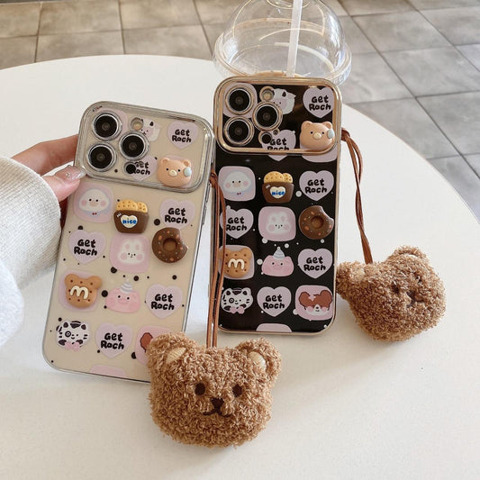 Cartoon Bear Doll Window Camera Case With Charm