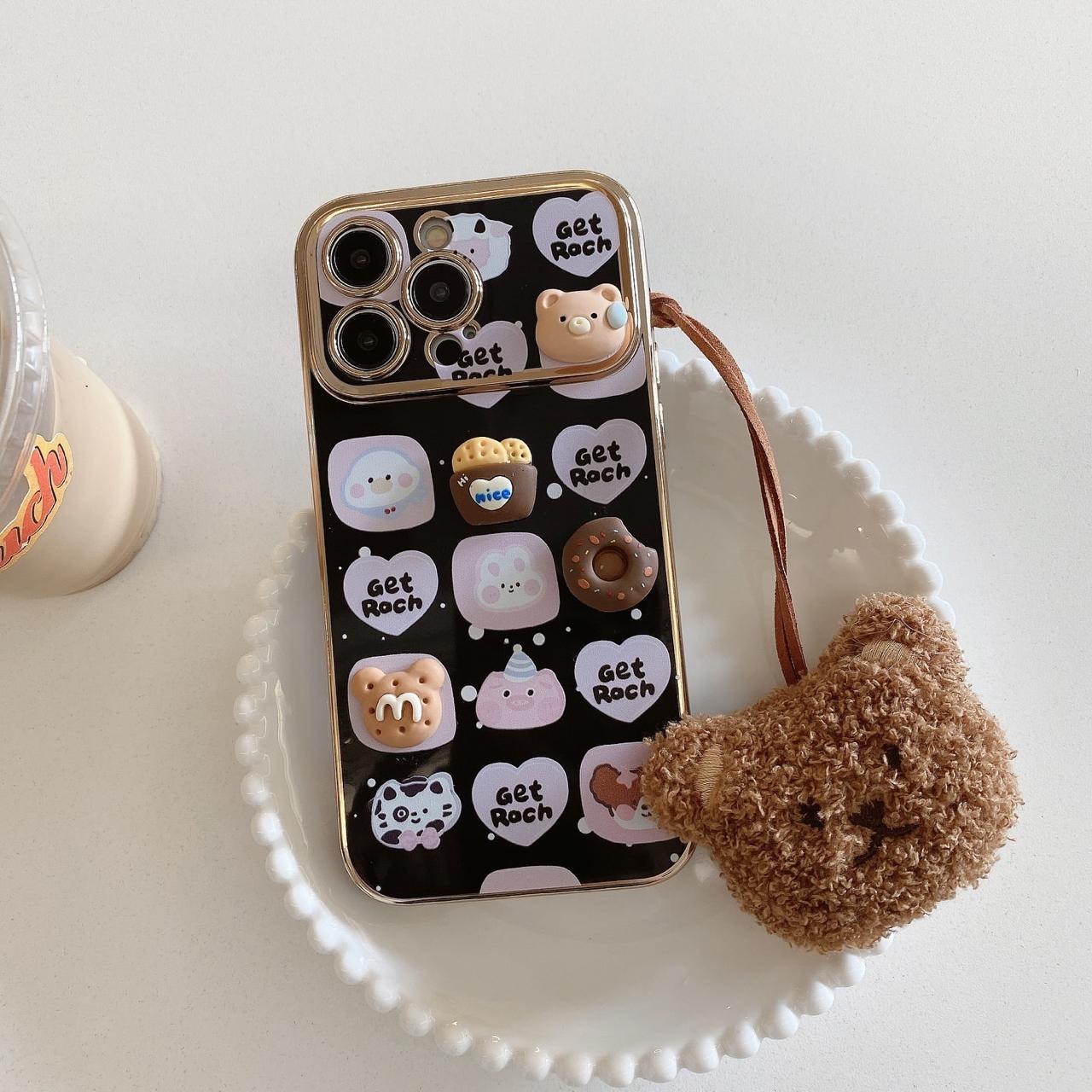 Cartoon Bear Doll Window Camera Case With Charm