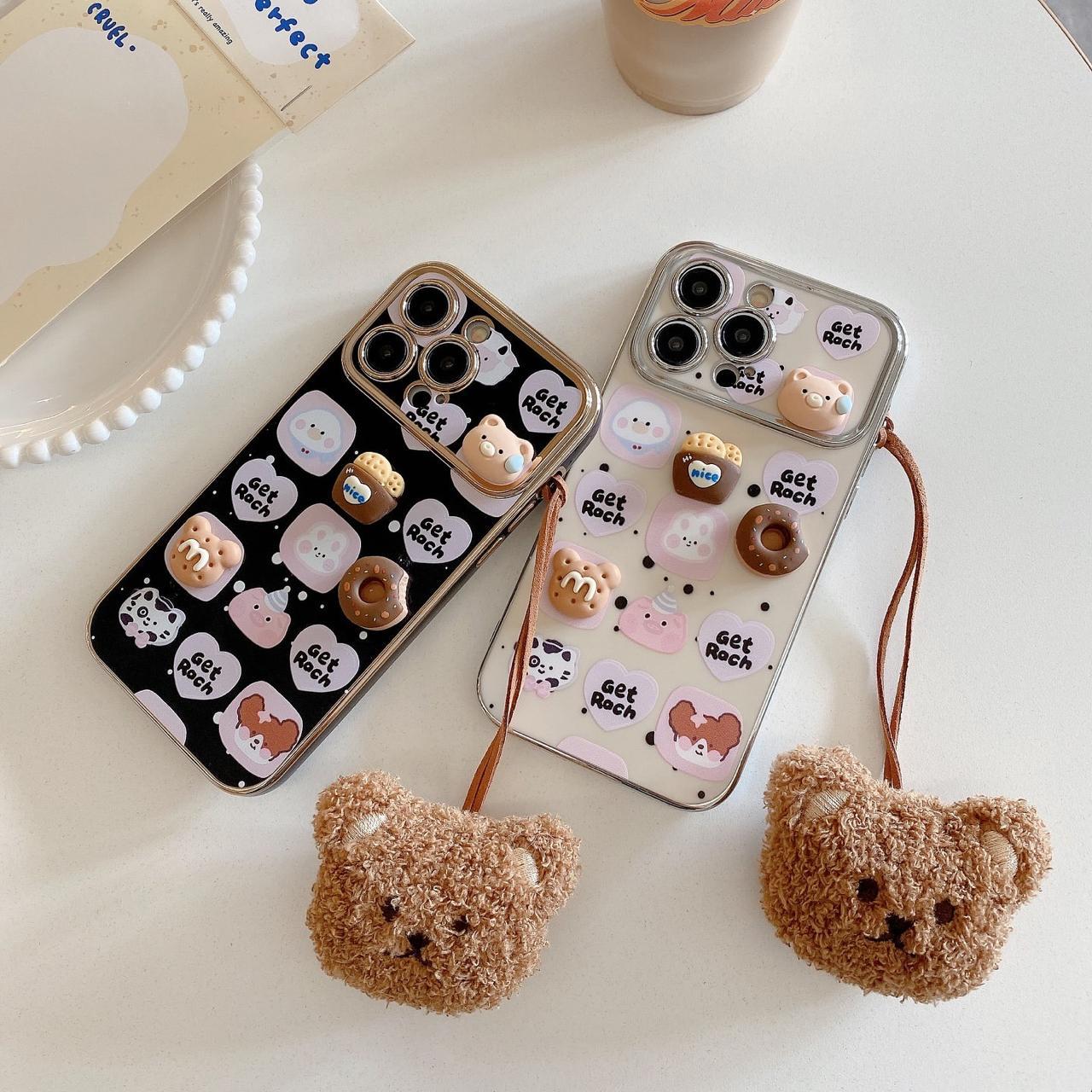 Cartoon Bear Doll Window Camera Case With Charm