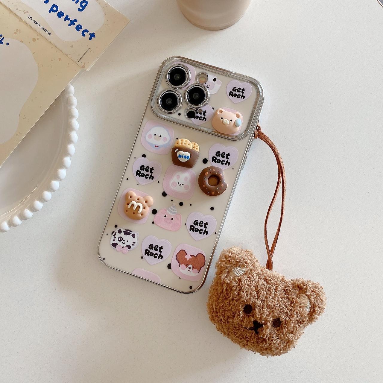 Cartoon Bear Doll Window Camera Case With Charm