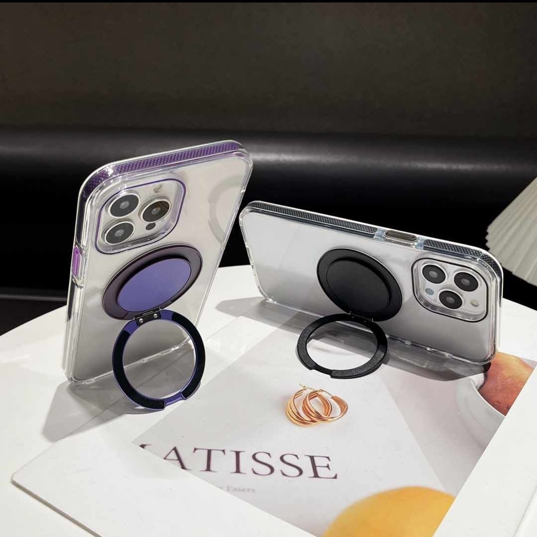 Premium Transparent Case With MagSafe Stand  and Grip