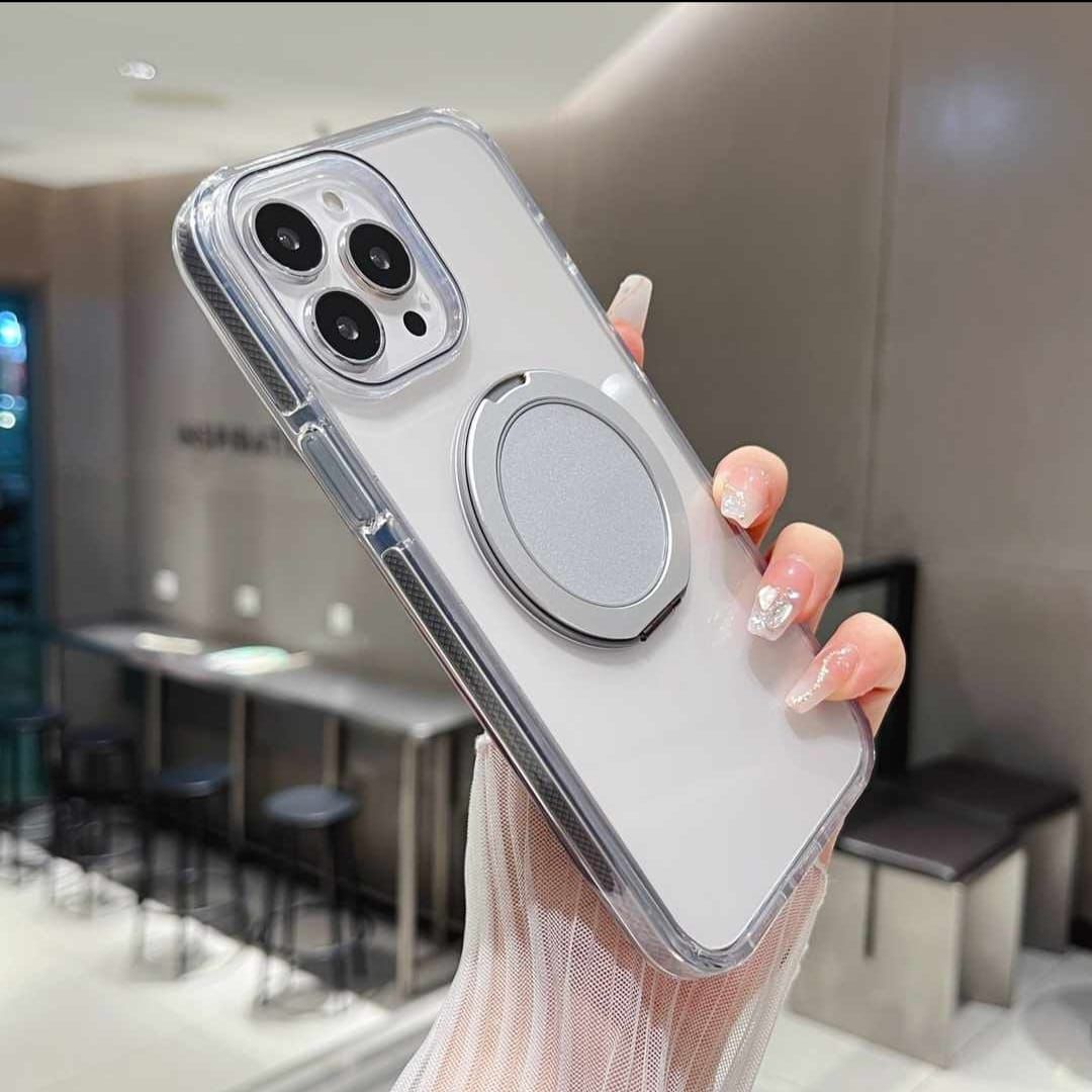 Premium Transparent Case With MagSafe Stand  and Grip