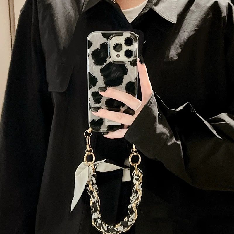 Leopard Design Case With Hanging Rope