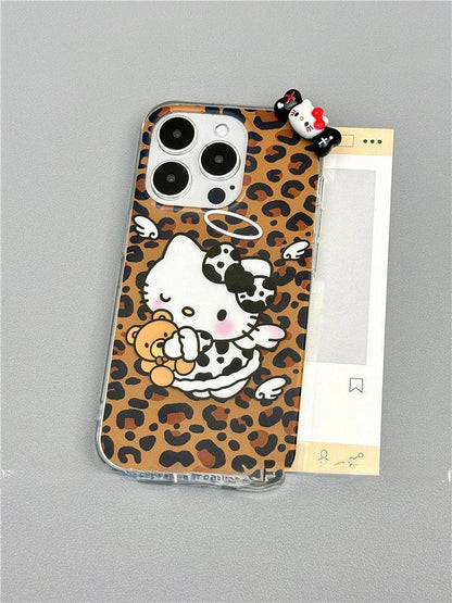 Leopard Print Hello Kitty Case With Charm