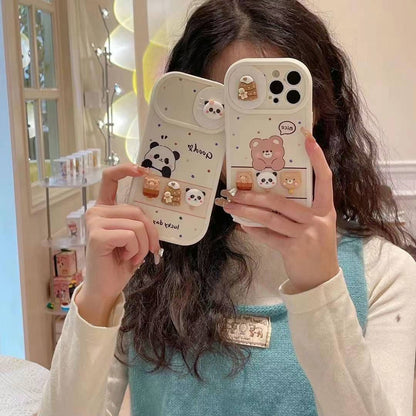 3D Cartoon Panda Push Window Slide Camera Protector