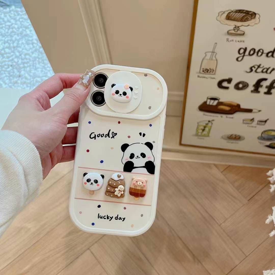 3D Cartoon Panda Push Window Slide Camera Protector