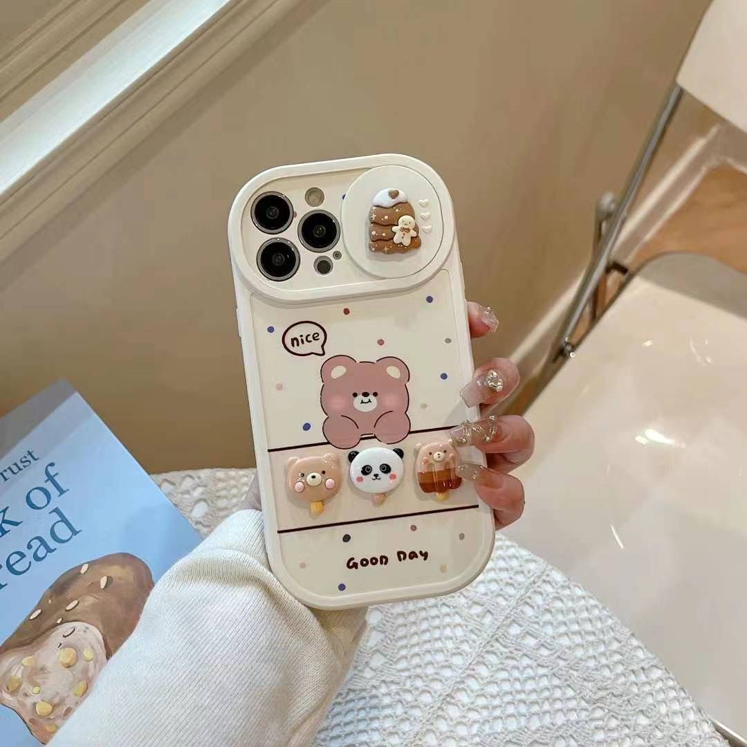 3D Cartoon Panda Push Window Slide Camera Protector
