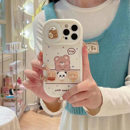 3D Cartoon Panda Push Window Slide Camera Protector