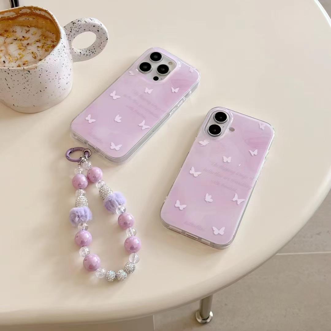 Lavender Butter Fly Case With Charm