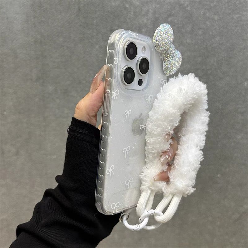 Bow Glitter Case With Rope