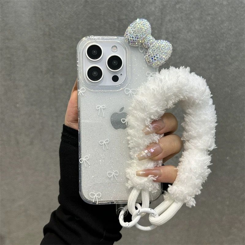Bow Glitter Case With Rope