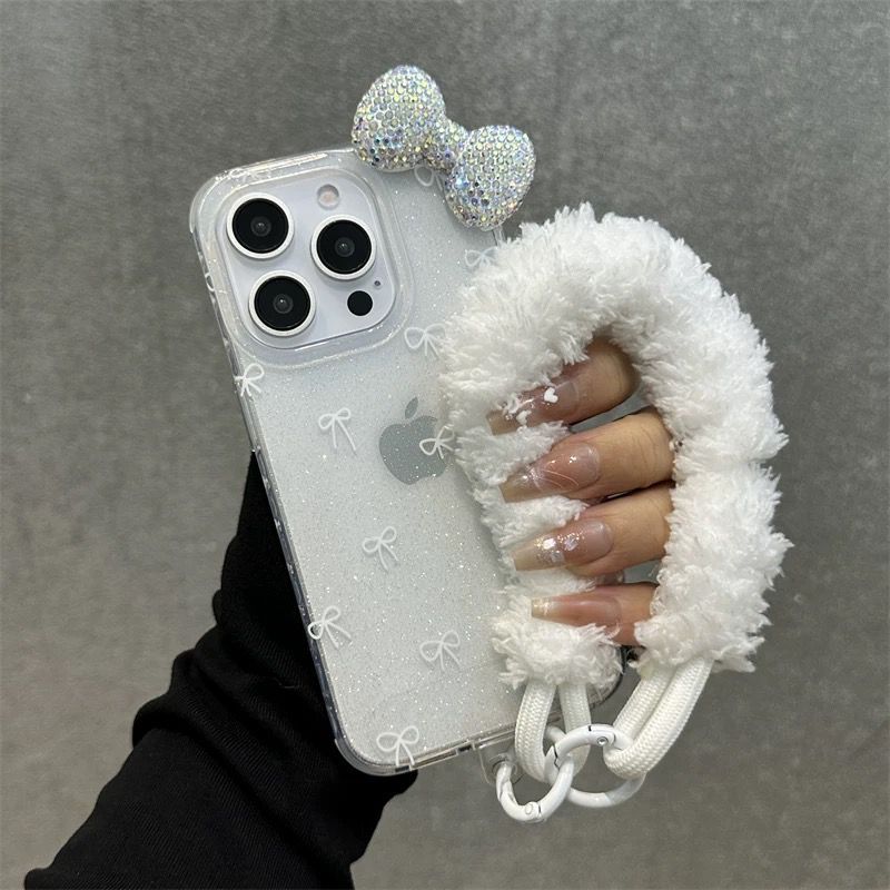 Bow Glitter Case With Rope