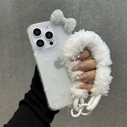 Bow Glitter Case With Rope