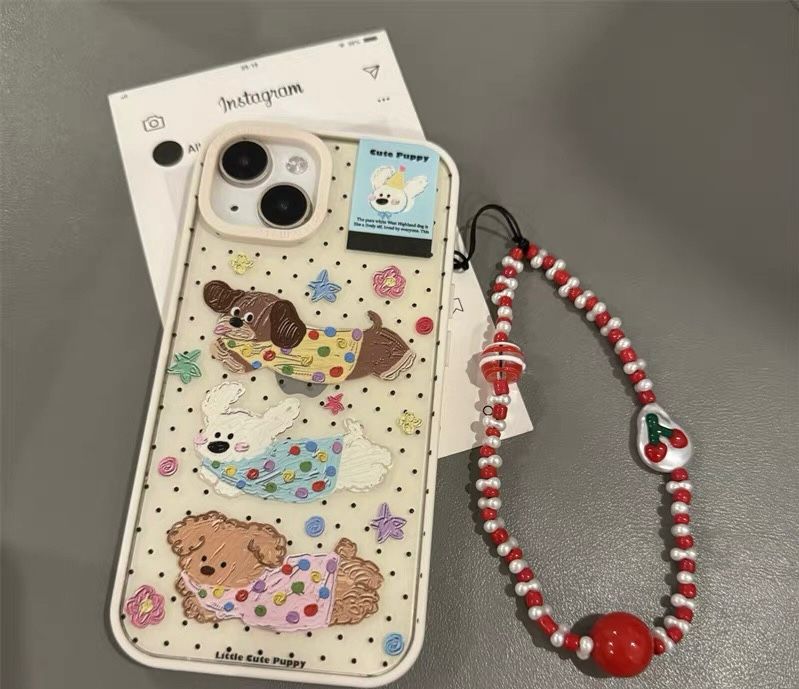 Cute Puppy Case With Charm