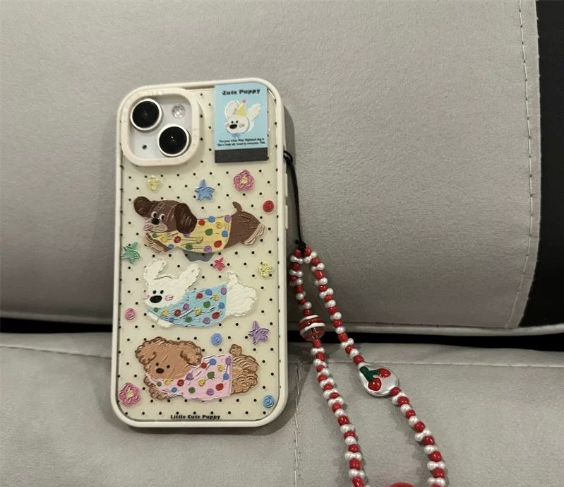 Cute Puppy Case With Charm