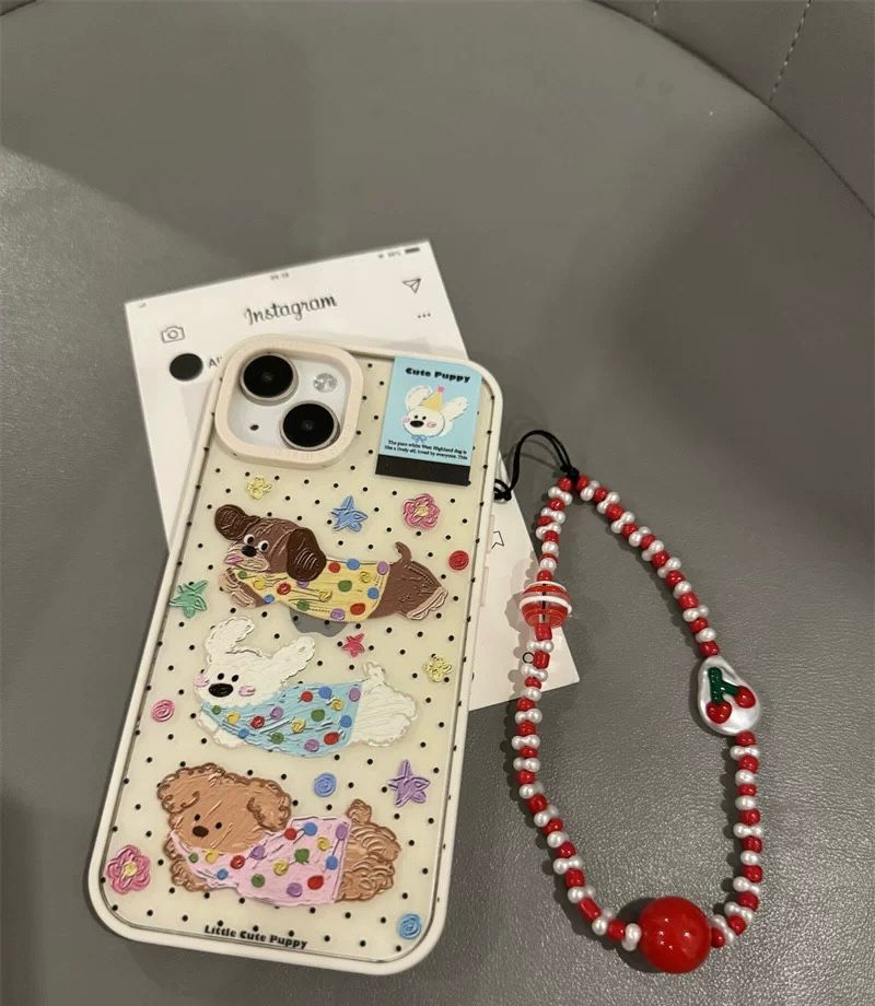 Cute Puppy Case With Charm