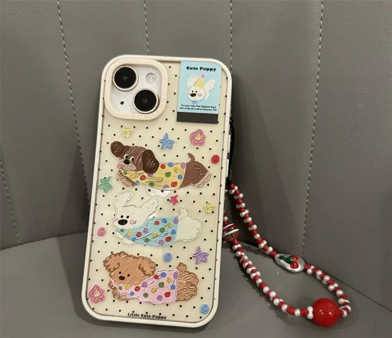 Cute Puppy Case With Charm