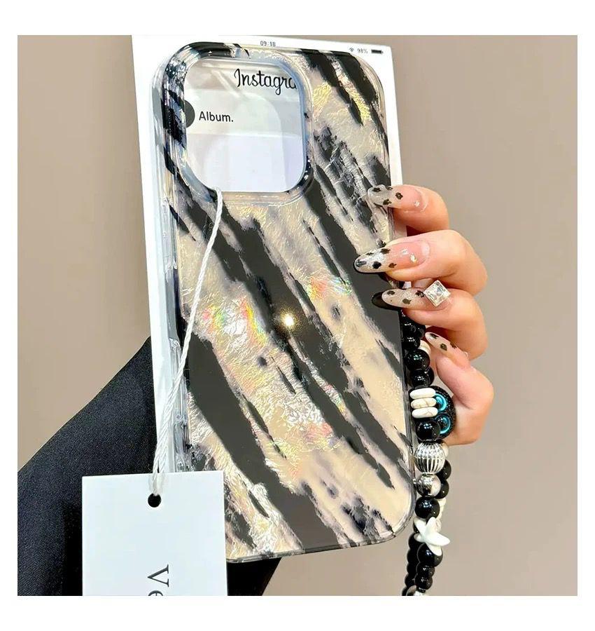 Gold & Black Marble Print With Charm