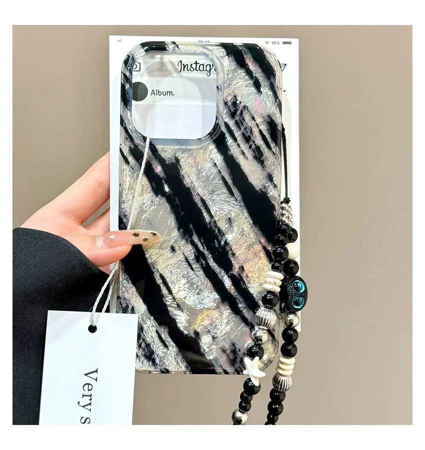 Gold & Black Marble Print With Charm