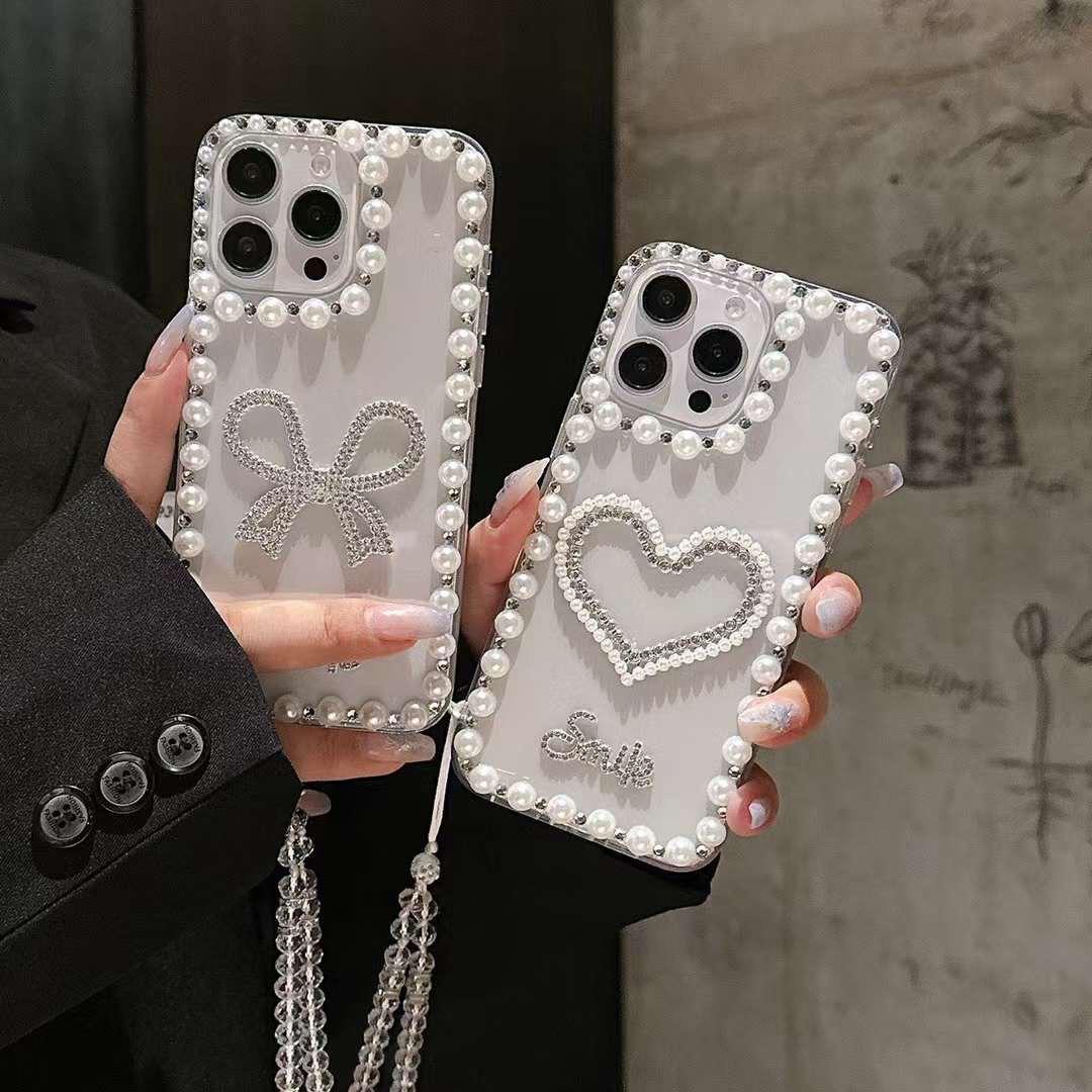 Luxury Diamond Border With Moti Case & Charm