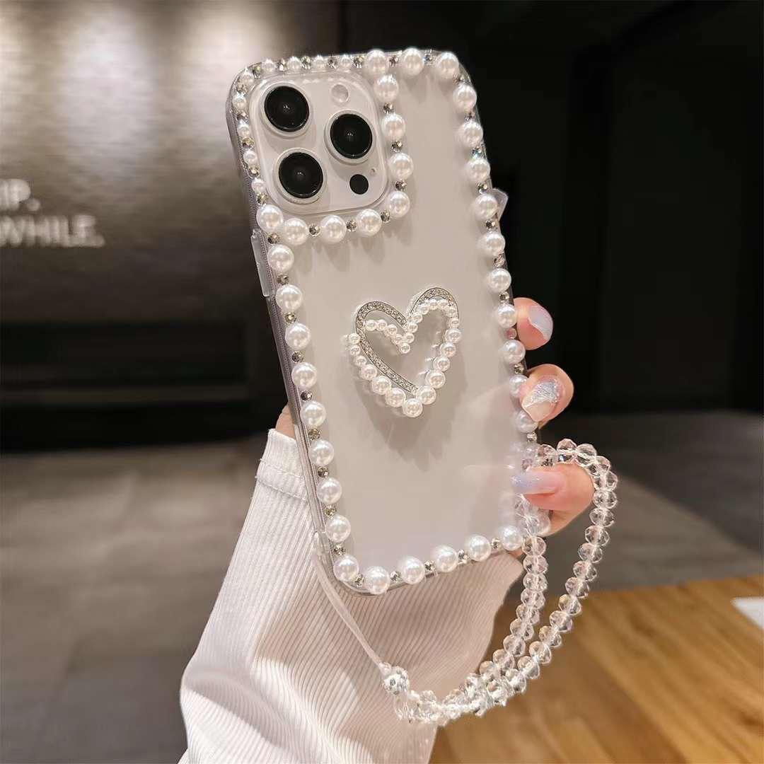 Luxury Diamond Border With Moti Case & Charm