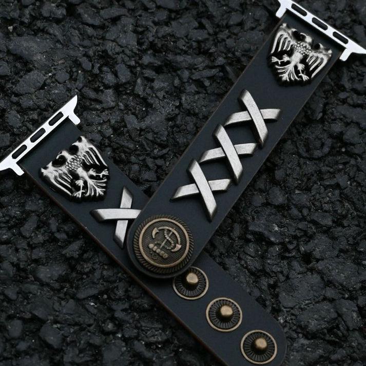 Snap Band Punk Studded Leather Loop For Apple Watch