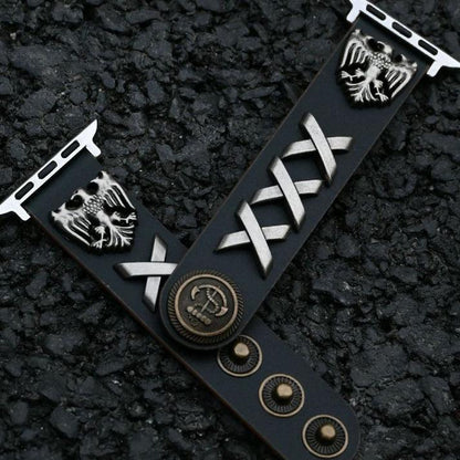 Snap Band Punk Studded Leather Loop For Apple Watch