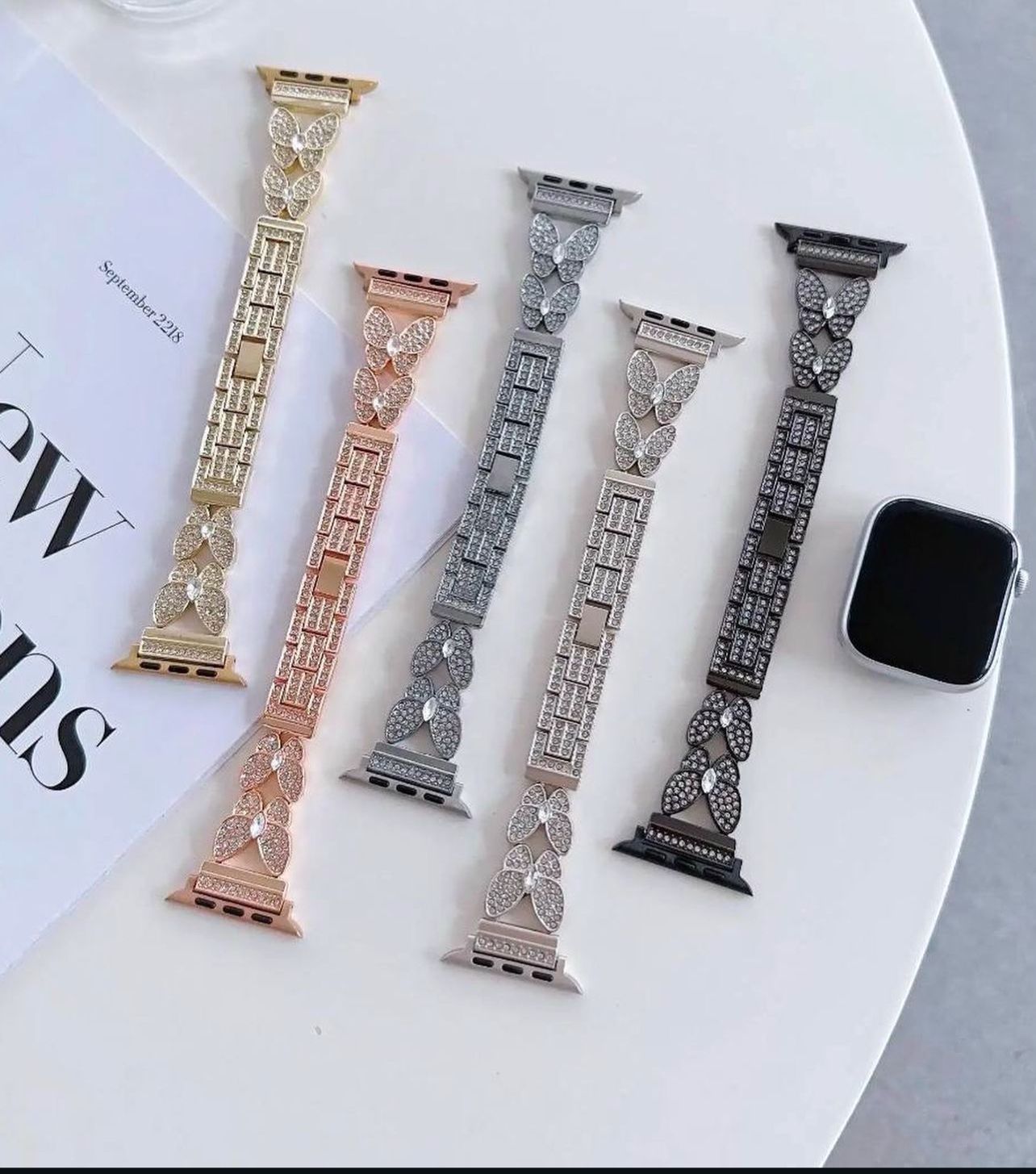 Luxury Diamond Butterfly Watch Straps For Apple