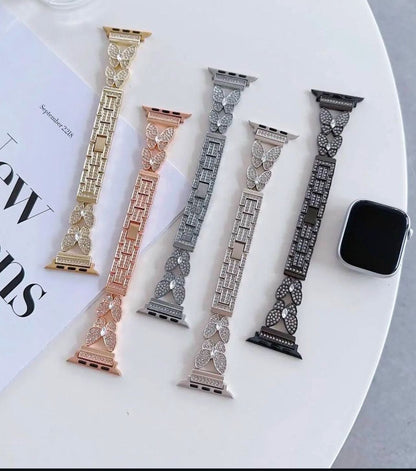 Luxury Diamond Butterfly Watch Straps For Apple