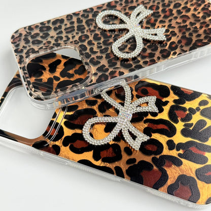 Leopard Design Case With Diamond Bow