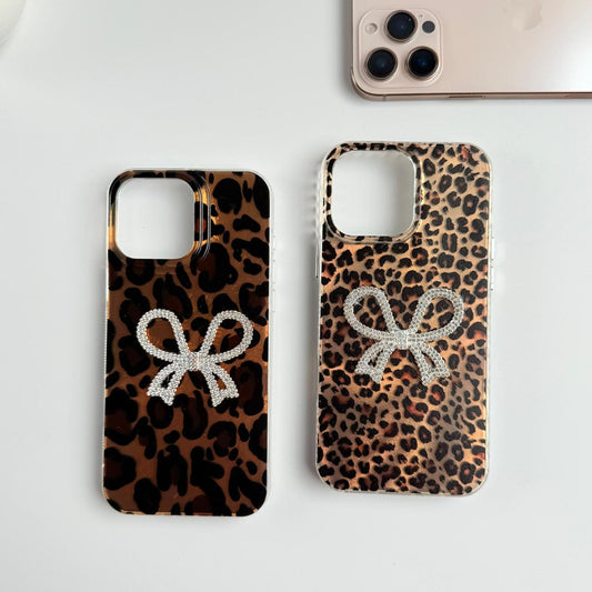 Leopard Design Case With Diamond Bow