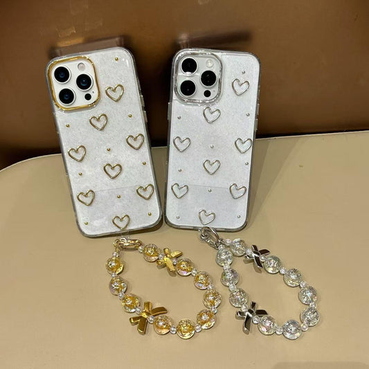 GOLDEN HEART WITH CHARM CASE